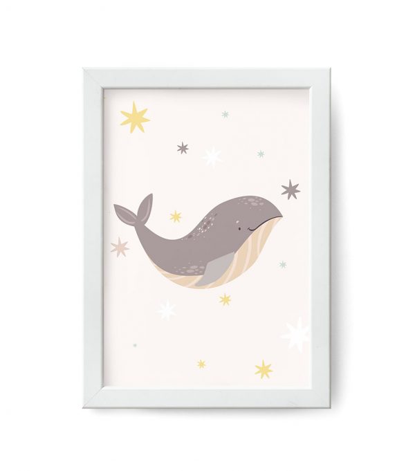 plakat fioletowy wieloryb
