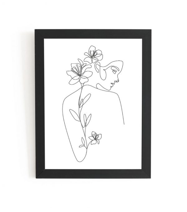 plakat kobieta kwiaty