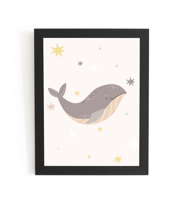 plakat fioletowy wieloryb