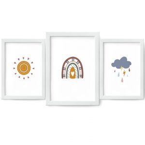 zestaw plakatów czasem słońce, czasem deszcz