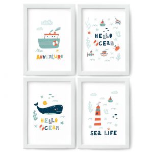 Zestaw plakatów dla dziecka - hello ocean No. 2