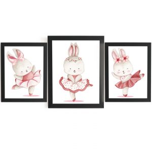 zestaw plakatów królik baletnica