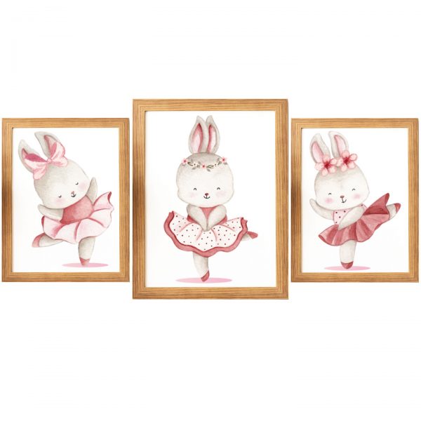 Zestaw plakatów dla dziecka - królik balerina
