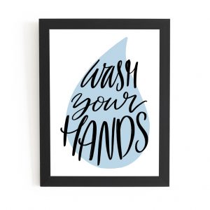 Plakat do łazienki - Wash your hands