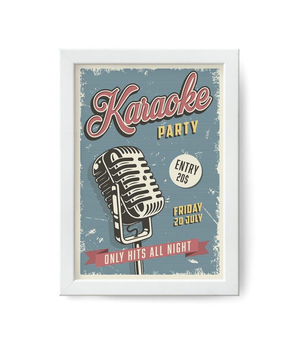 Plakat - karaoke party vintage