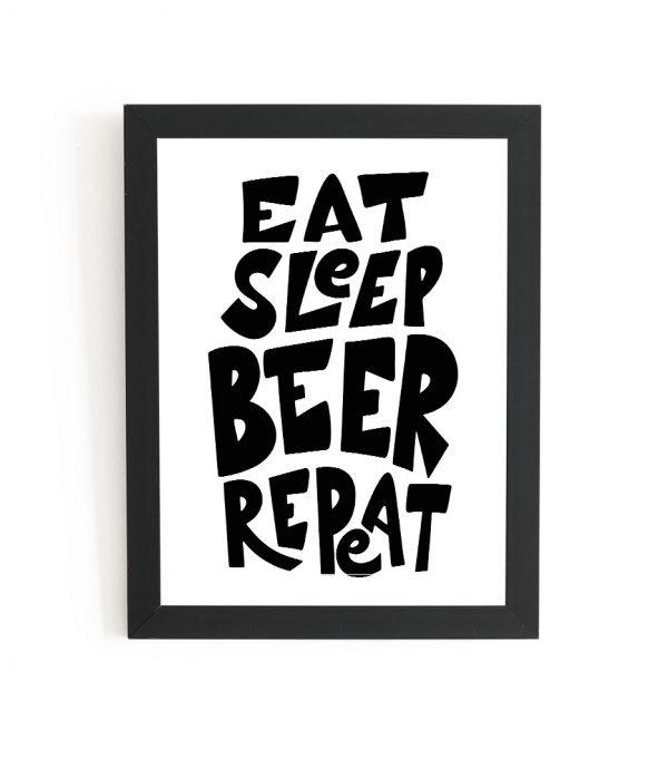 Plakat - eat sleep beer repeat