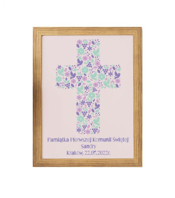 Plakat - fioletowy krzyż