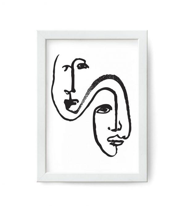 plakat modern minimalist face