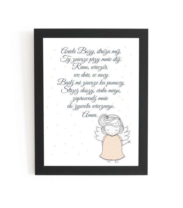 plakat z modlitwą dziewczynka